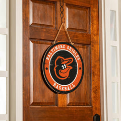 Baltimore Orioles Round Door Décor with Hanging Rope, 18x18 - MLB Home