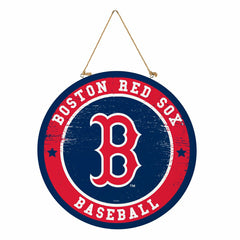 Boston Red Sox Round Door Décor with Hanging Rope, 18x18 - MLB Home
