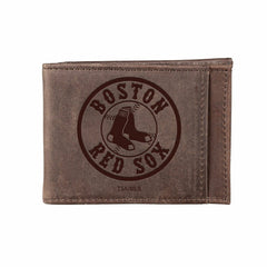 Boston Red Sox Front Pocket Wallet w/ RFID Blocking Brown - MLB Home