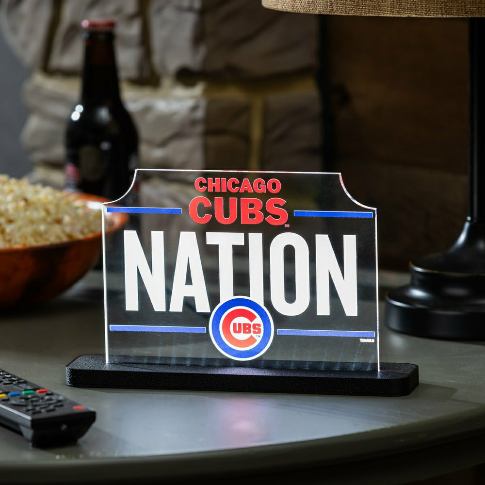 Chicago Cubs Baseball Rectangle Desklite LED Decor - MLB Home
