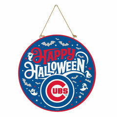Chicago Cubs Halloween Round Door Décor with Hanging Rope, 18x18 - MLB Home