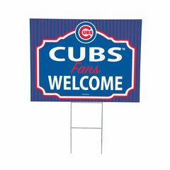 Chicago Cubs Coroplast Yard Sign, "Fans Welcome" - MLB Home