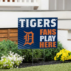 Detroit Tigers Coroplast Yard Sign "Fans Play Here" - MLB Home