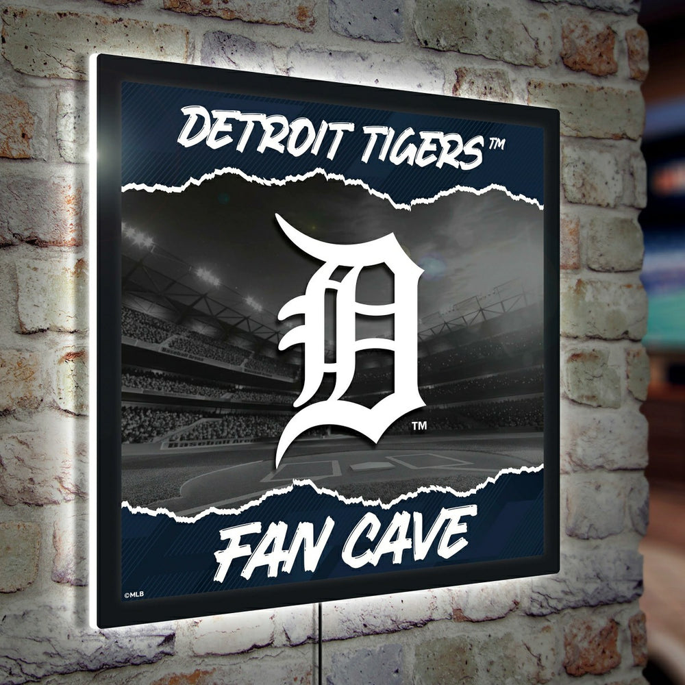 Detroit Tigers 23"H x 23"L LED Wall Decor, Edgelite, Square - MLB Home