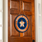 Houston Astros Round Door Décor with Hanging Rope, 18x18 - MLB Home