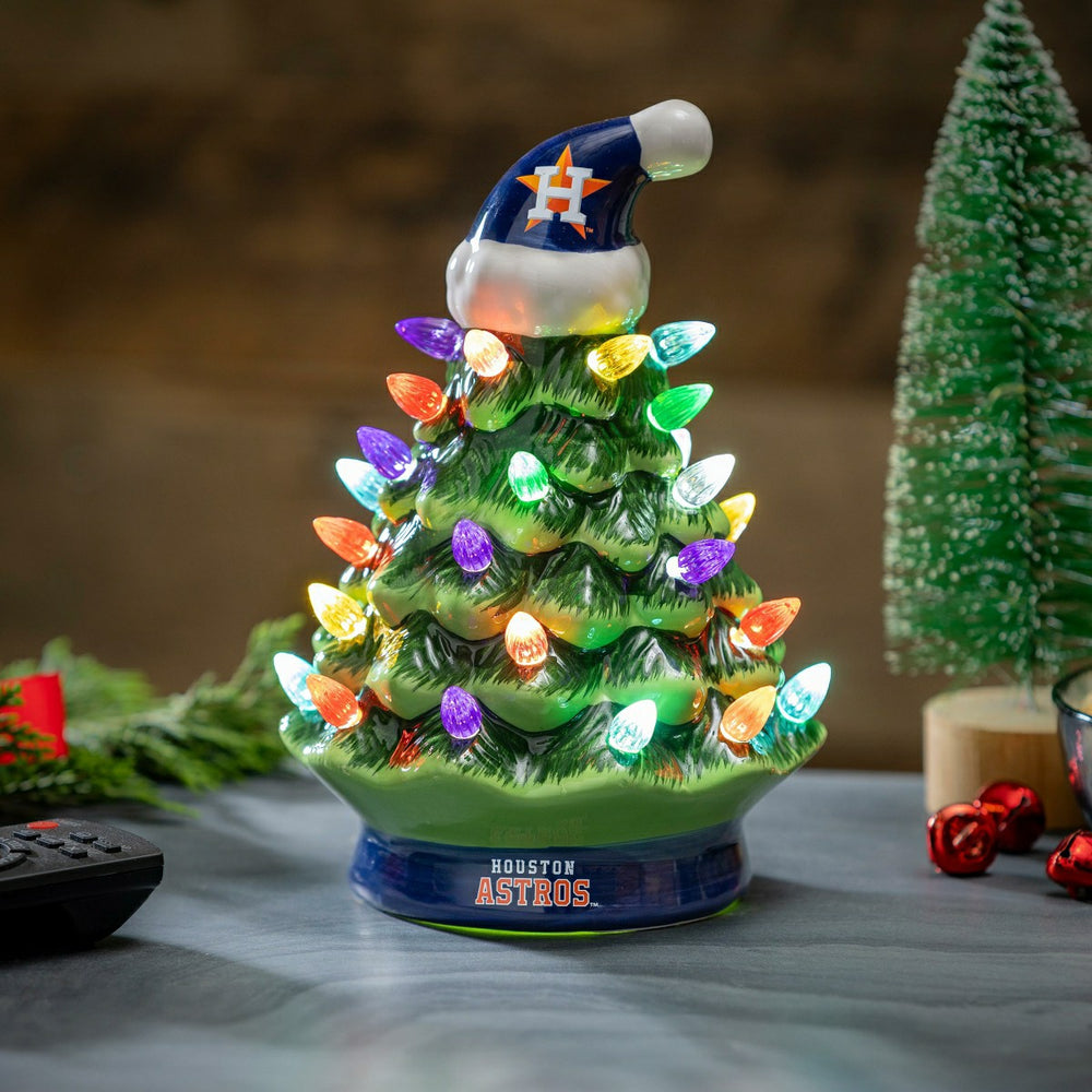 Houston Astros 8" LED Ceramic Christmas Tree - MLB Home