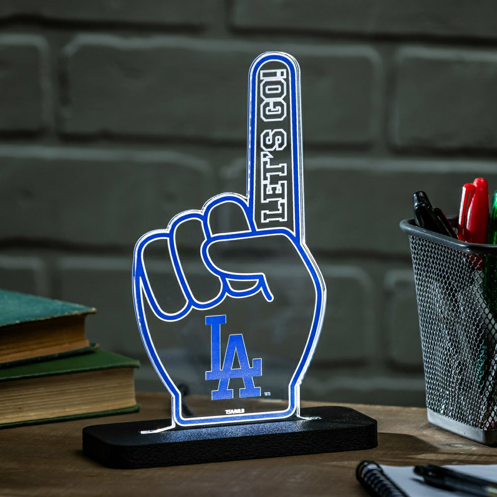 Los Angeles Dodgers Baseball Foam Finger Desklite LED Decor - MLB Home