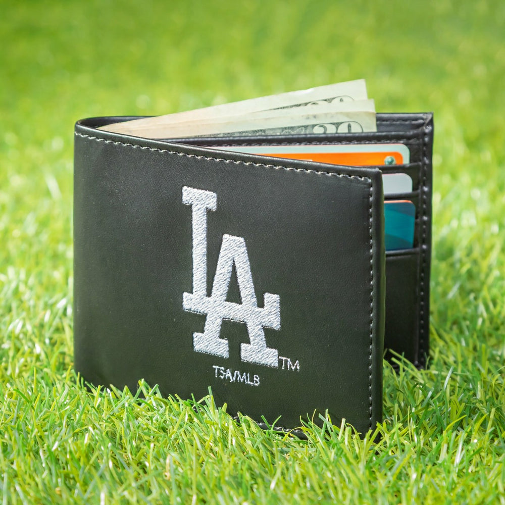 Los Angeles Dodgers Black Bi-Fold Embroidered Wallet w/ RFID Blocking - MLB Home
