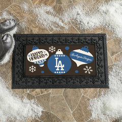 Los Angeles Dodgers Holiday Flocked Coir Sassafras Switch Mat, 22"x10" - MLB