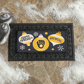 Milwaukee Brewers Holiday Flocked Coir Sassafras Switch Mat, 22"x10" - MLB
