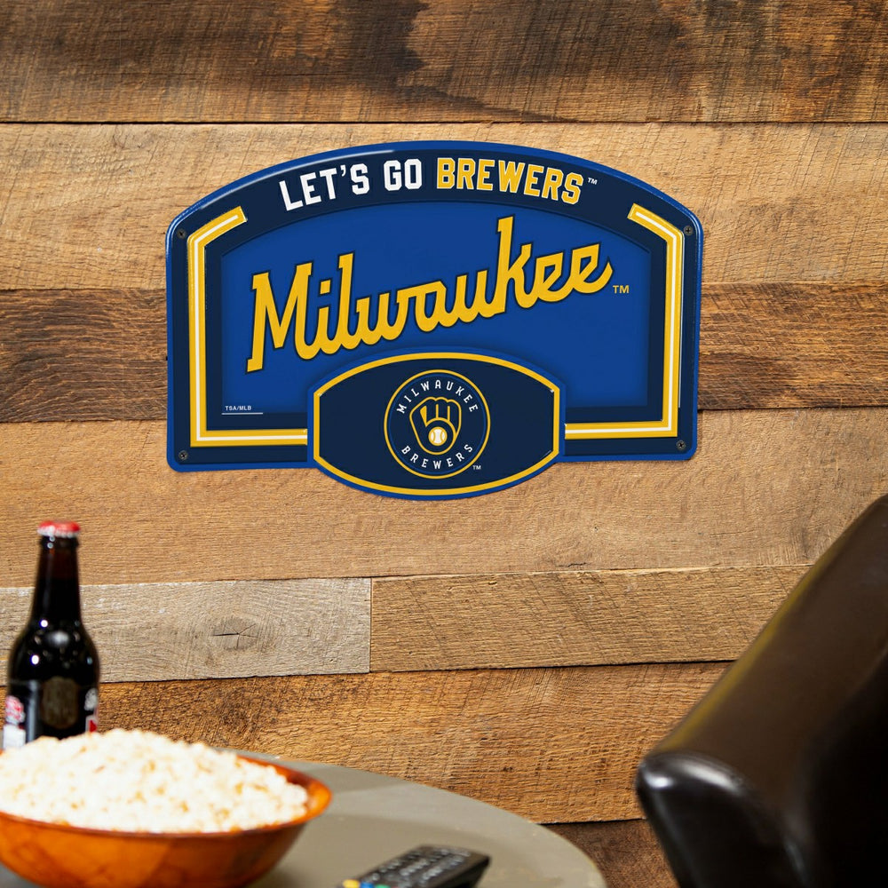 Milwaukee Brewers USA Embossed Steel Wall Sign, 11" x 17" - MLB Home