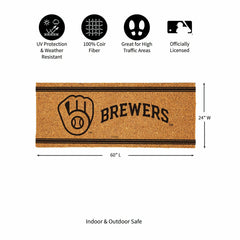 Milwaukee Brewers Extra Large One Color Coir Mat, 60"x24" - MLB