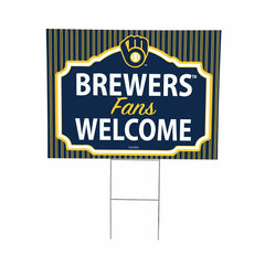 Milwaukee Brewers Coroplast Yard Sign, "Fans Welcome" - MLB Home