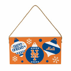 New York Mets Holiday Wood Wall Sign, 6x11 - MLB Home