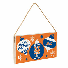 New York Mets Holiday Wood Wall Sign, 6x11 - MLB Home