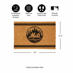 New York Mets Large One Color Coir Mat, 36"x24" - MLB