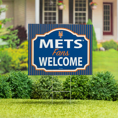 New York Mets Coroplast Yard Sign, "Fans Welcome" - MLB Home