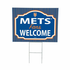 New York Mets Coroplast Yard Sign, "Fans Welcome" - MLB Home