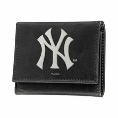 New York Yankees Black Tri-Fold Embroidered Wallet w/ RFID Blocking - MLB Home