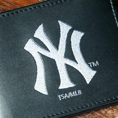 New York Yankees Black Bi-Fold Embroidered Wallet w/ RFID Blocking - MLB Home