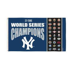 New York Yankees Single Sided Flag w/ 2 Grommets, 3'x5' Multi Win Flag - MLB Home