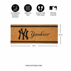 NY Yankees Extra Large One Color Coir Mat, 60"x24" - MLB