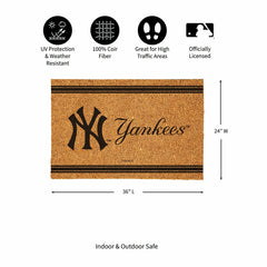 NY Yankees Large One Color Coir Mat, 36"x24" - MLB