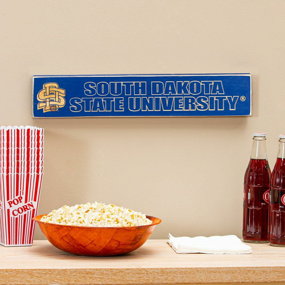 South Dakota State University Engraved Wood Sign, 3.5" x 18" - Sale Collegiate Home