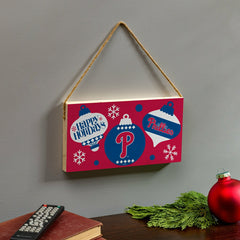 Philadelphia Phillies Holiday Wood Wall Sign, 6x11 - MLB Home