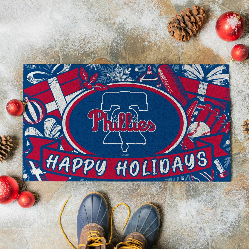 Philadelphia Phillies Holiday PVC Mat, 28"x16" - MLB