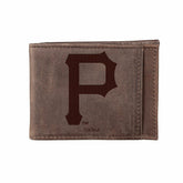 Pittsburgh Pirates Front Pocket Wallet w/ RFID Blocking Brown - MLB Home
