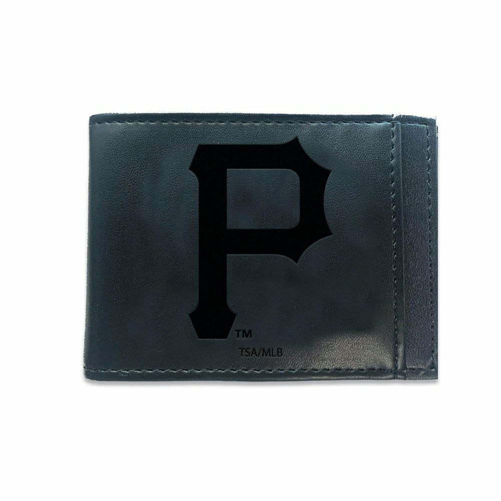 Pittsburgh Pirates Front Pocket Wallet w/ RFID Blocking Black - MLB Home