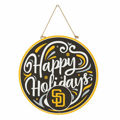 San Diego Padres Holiday Round Door Décor with Hanging Rope, 18x18 - MLB Home