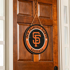 San Francisco Giants Round Door Décor with Hanging Rope, 18x18 - MLB Home