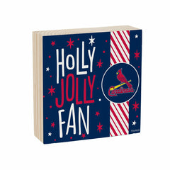 St Louis Cardinals Block, Holiday, 6x6 - MLB Home