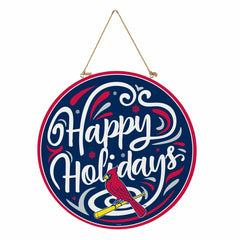 St Louis Cardinals Holiday Round Door Décor with Hanging Rope, 18x18 - MLB Home