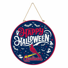 St Louis Cardinals Halloween Round Door Décor with Hanging Rope, 18x18 - MLB Home