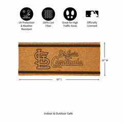 St Louis Cardinals Extra Large One Color Coir Mat, 60"x24" - MLB