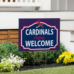 St Louis Cardinals Coroplast Yard Sign, "Fans Welcome" - MLB Home