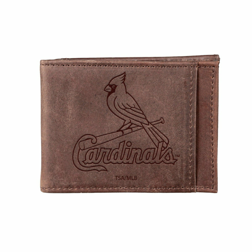 St Louis Cardinals Front Pocket Wallet w/ RFID Blocking Brown - MLB Home