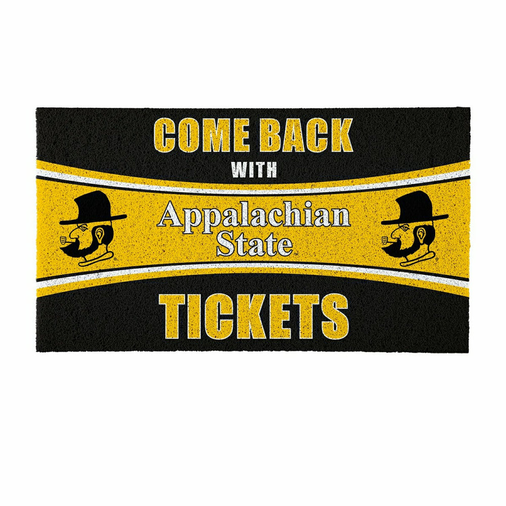28" x 16" PVC Trapper Mat, Come Back with Tickets, Appalachian State U - Collegiate