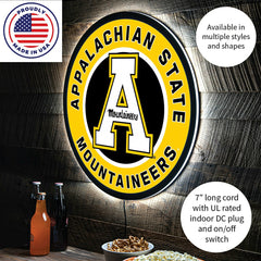 LED Wall Decor, Round, Appalachian State University - Collegiate Home