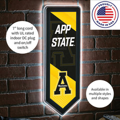 LED Wall Decor, Pennant, Appalachian State University - Collegiate Home