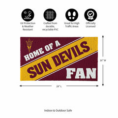 Arizona State University, PVC Mat COLOR, Home of a Fan - Collegiate