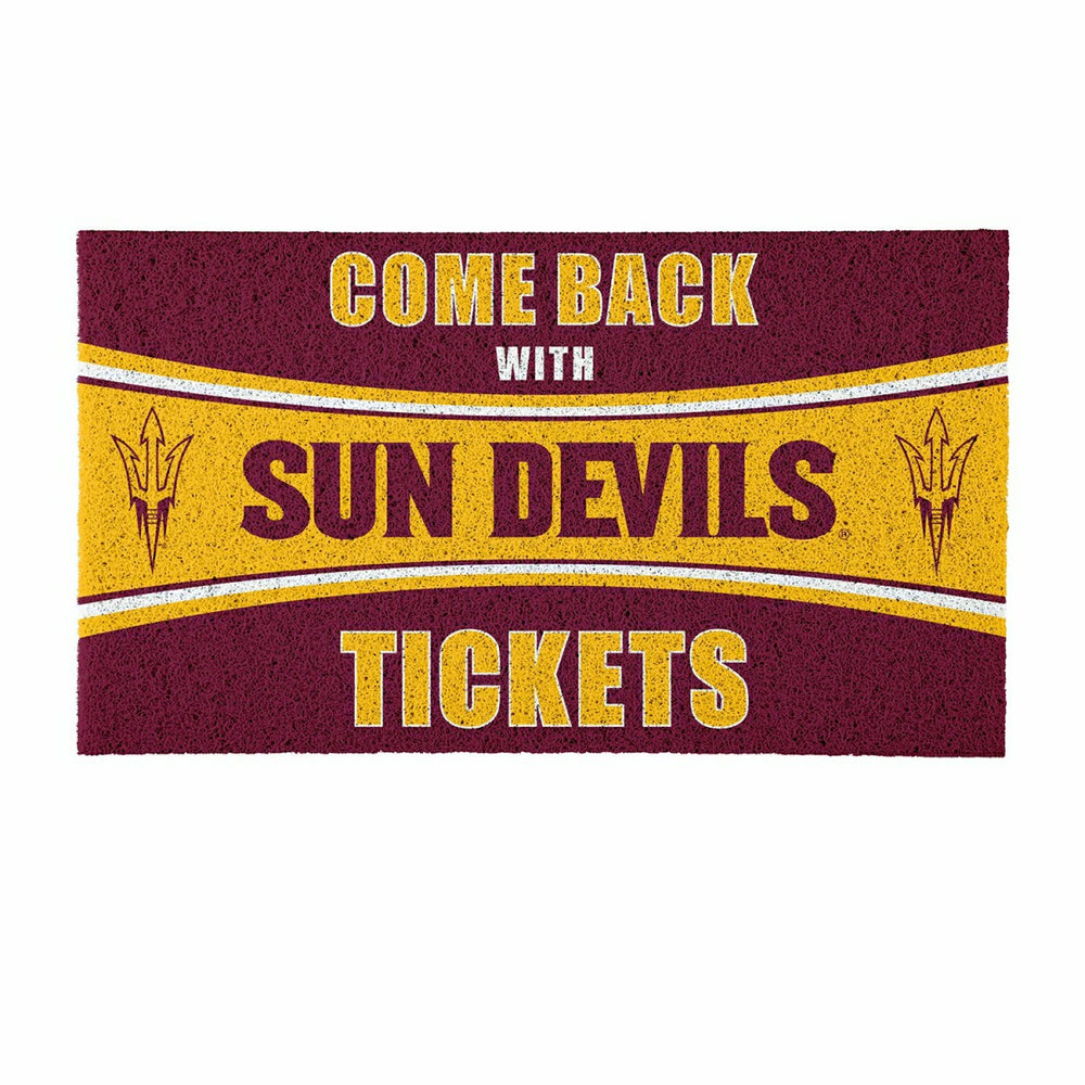 28" x 16" PVC Trapper Mat, Come Back with Tickets, Arizona State Unive - Collegiate
