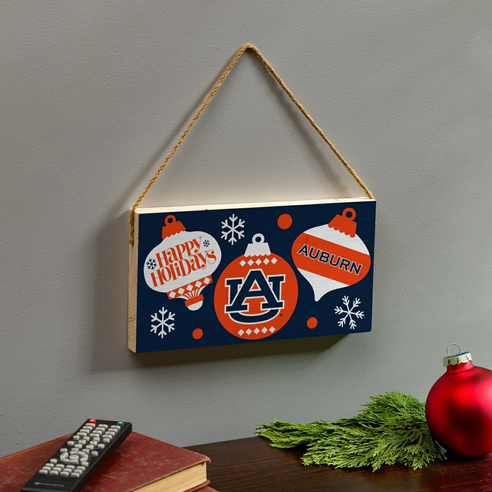 Auburn University Holiday Wood Wall Sign, 6x11 - Collegiate Home
