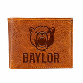 Baylor University, Embossed 100% Genuine Tumbled Leather Passcase Bi-F - Collegiate Home