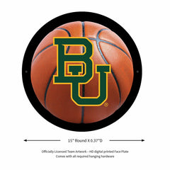 LED Wall Decor, Round, Med, Baylor, Basketball - Collegiate Home