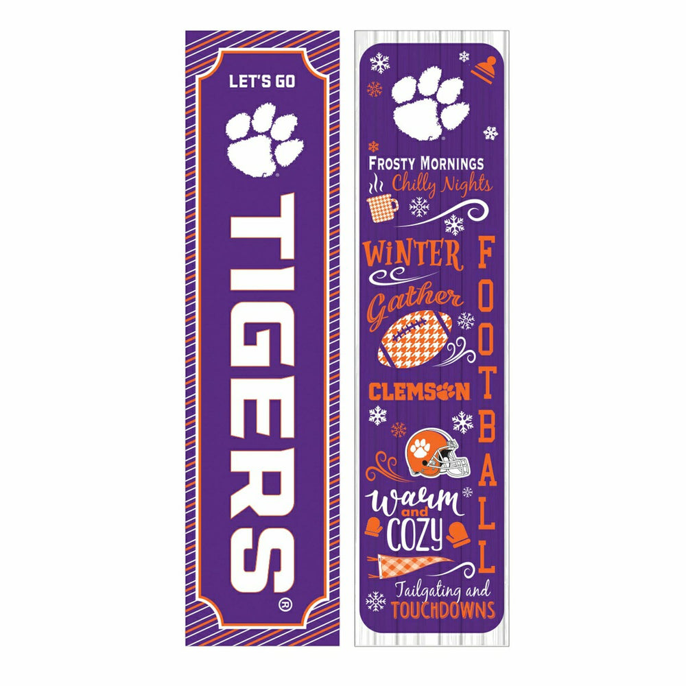 46" Double Sided Leaner, Clemson University, Winter Seasonal - Collegiate Home