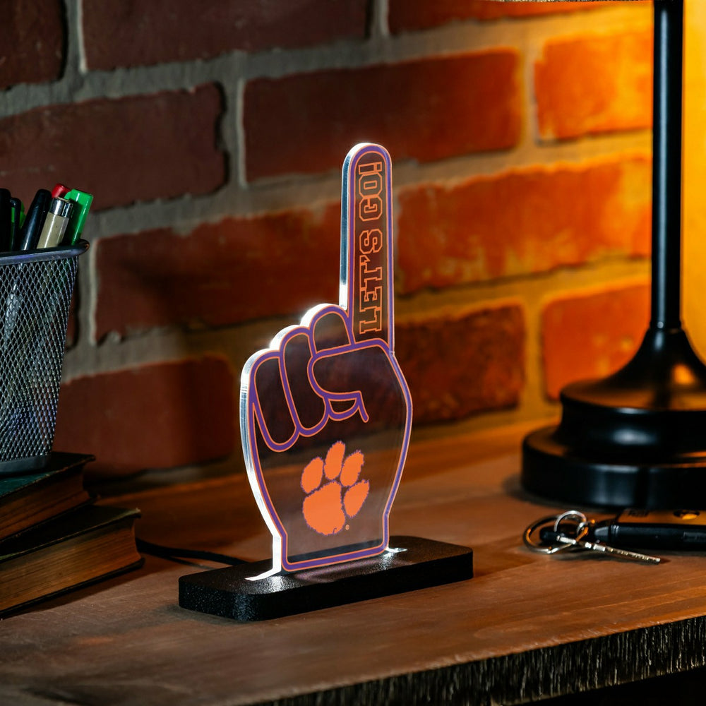Clemson University College Foam Finger Desklite LED Decor - Collegiate Home